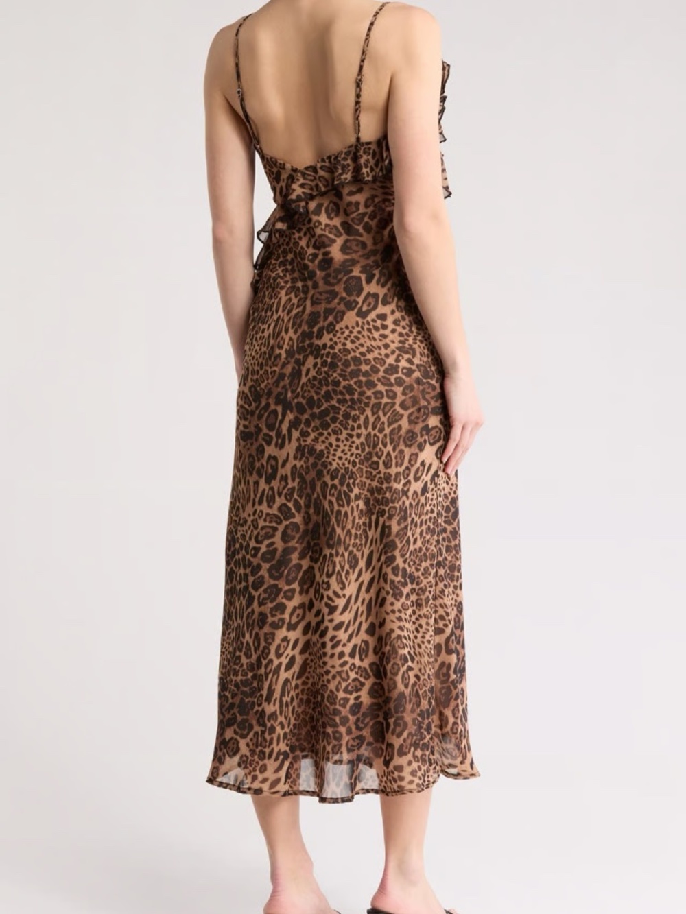 Lush Women's Rosette Ruffle Body-Con Midi Dress - Animal Print